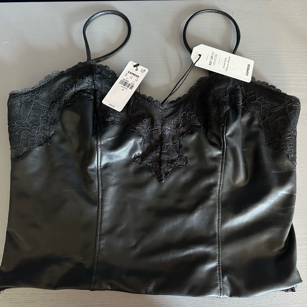 NWT Faux Leather Tank Top